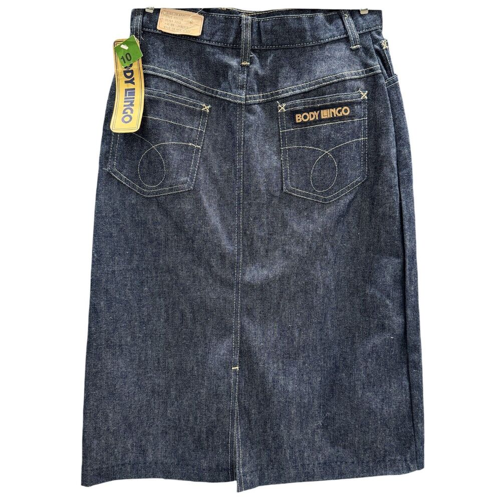 Vintage 80s Skirt High Waist CONE DENIM Mills Cotton Indigo BODY LINGO USA NWT